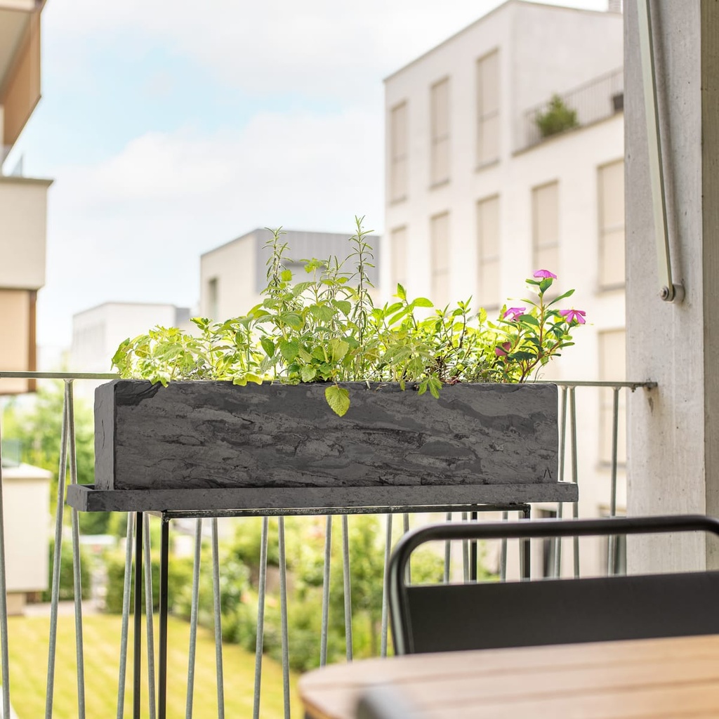 Fioriera grande da balcone per esterni in ardesia JARDI 80 di CLIMAQUA