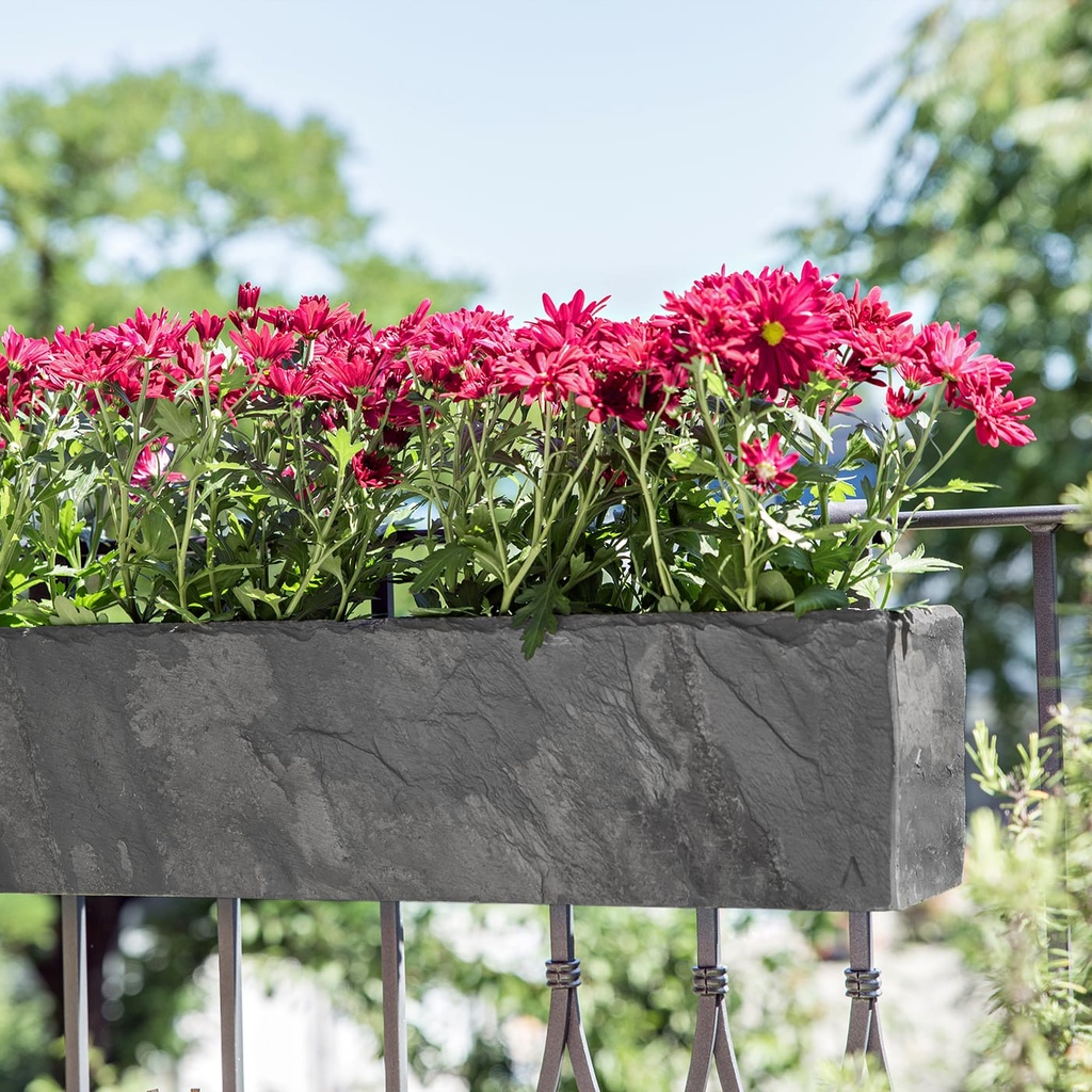 Fioriera grande balcone esterno ardesia pianta antracite JARDI 80 di CLIMAQUA