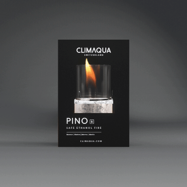 CLIMAQUA Deco Fire Set da tavolo PINO Marmo Bianco S+M