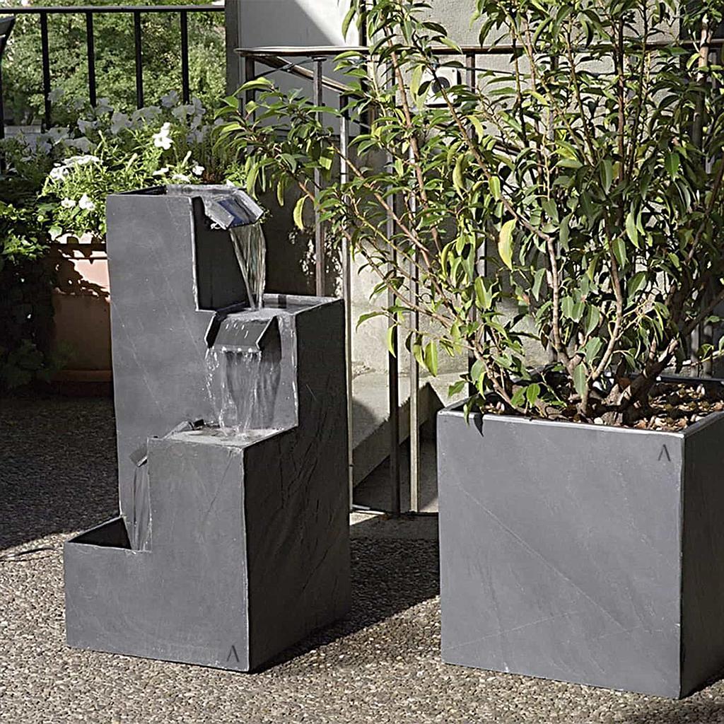 KUBO Design Gartenbrunnen Schiefer