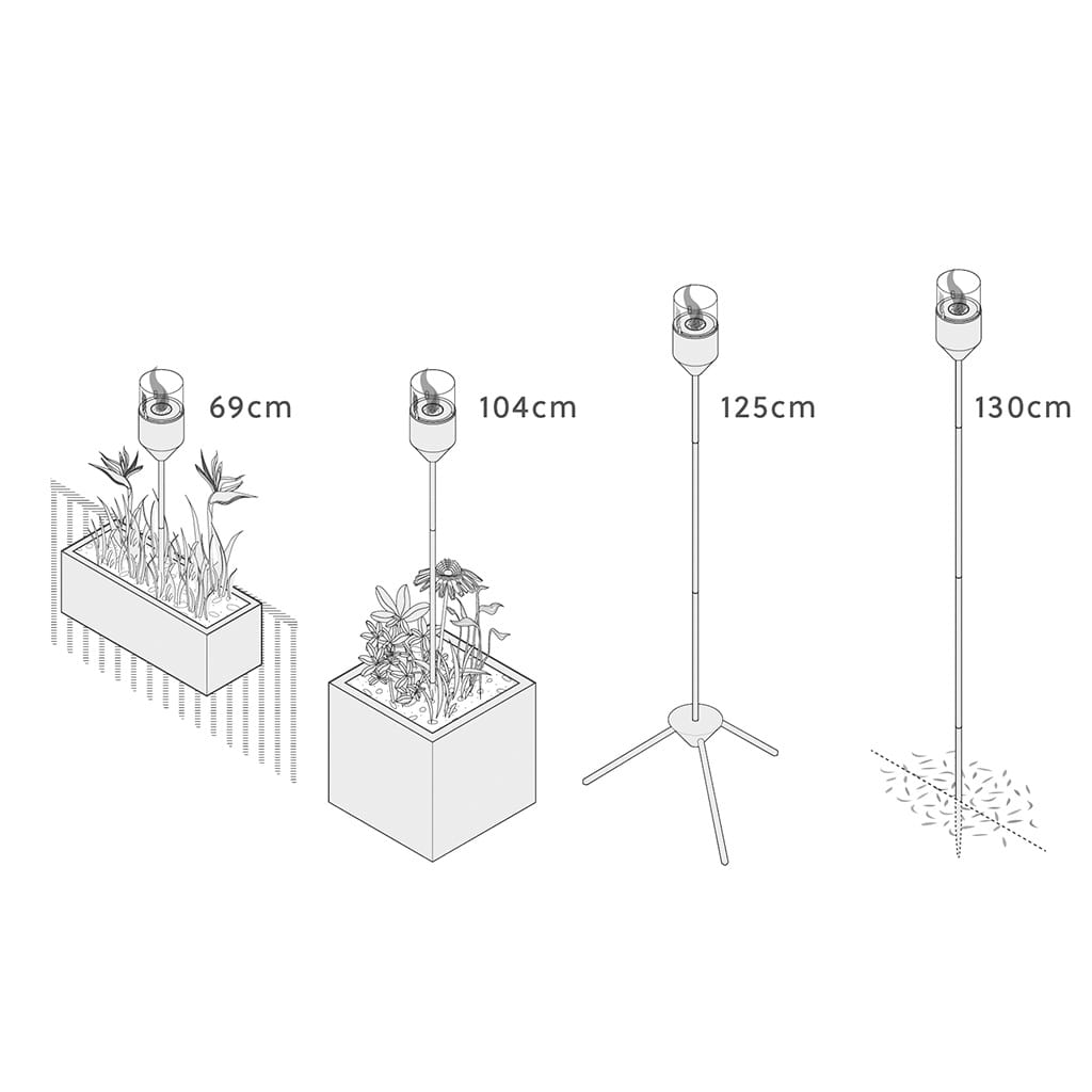 Torcia da giardino CLIMAQUA Misure 69 cm 104 cm 125 cm 130 cm