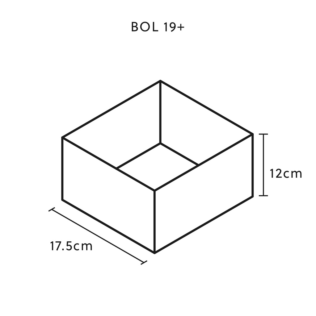 Cachepot angolare antracite 17,5 cm BOL 19+ antracite di CLIMAQUA